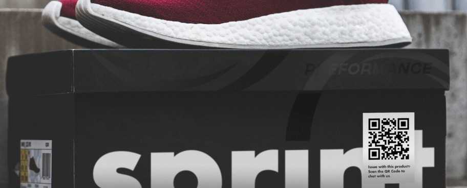 Facebook Messenger QR Code idea on a shoe box
