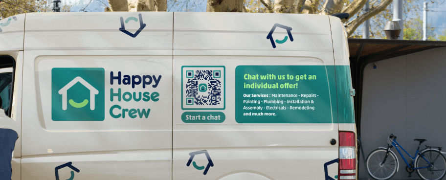 Facebook Messenger QR Code idea on a company vehicle